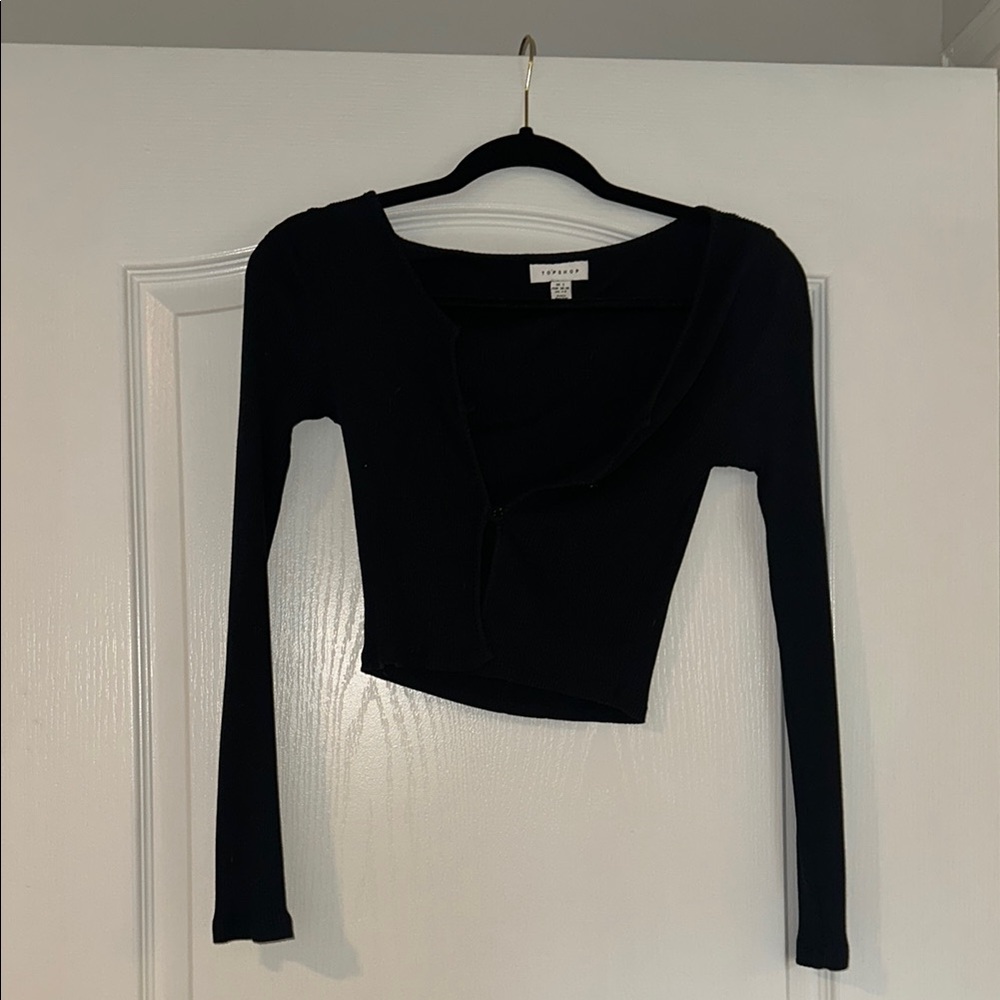 Topshop Black Long Sleeve Bodysuit